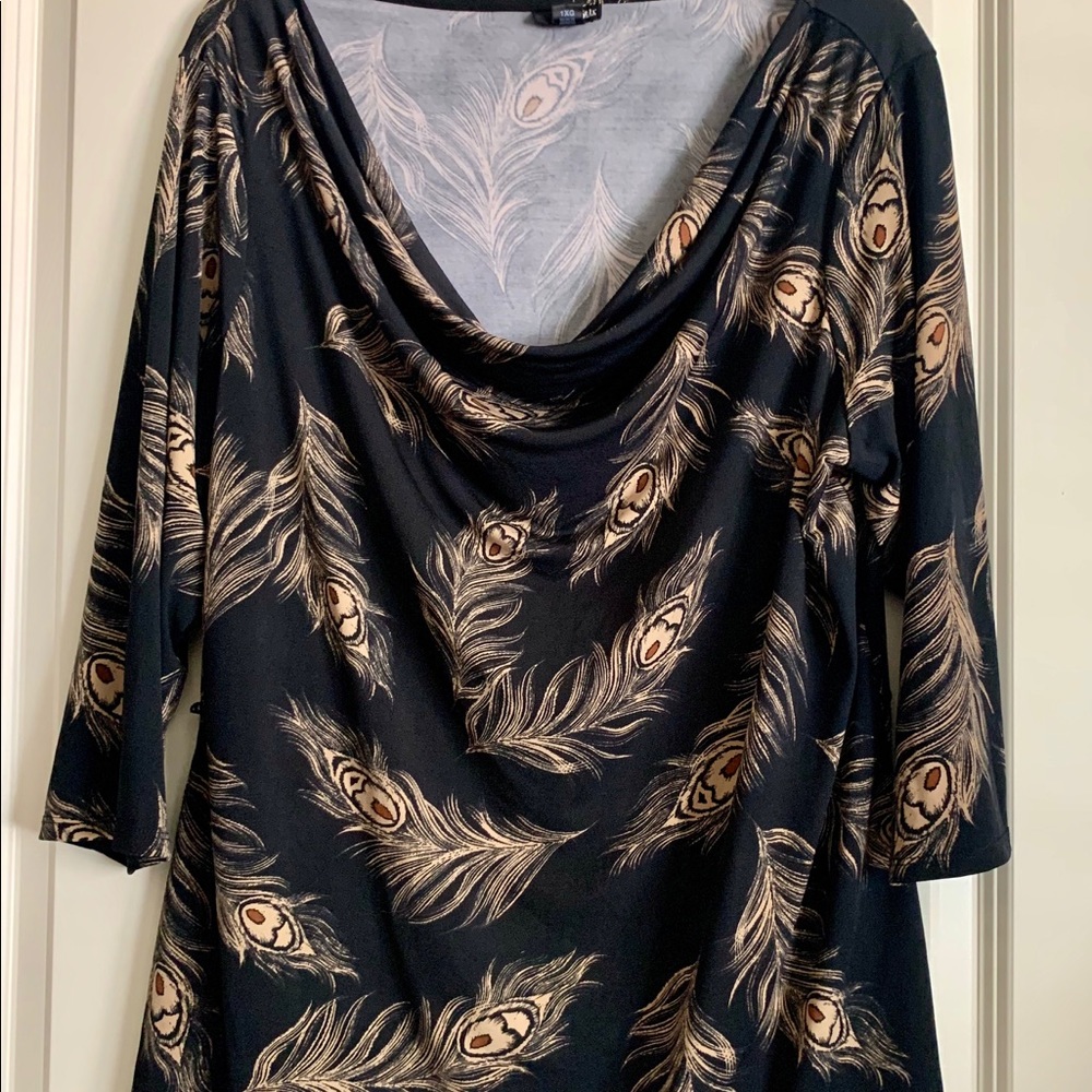 Plus Size Peacock Print Shirt